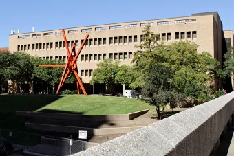Image of CPE building and sculpture