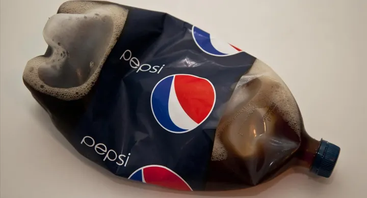 Image of flat plastic soda bottle Image of flat plastic soda bottle